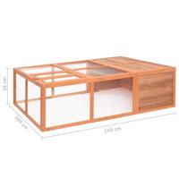VidaXL Dierenhok voor buiten 150x100x50 cm massief vurenhout - thumbnail