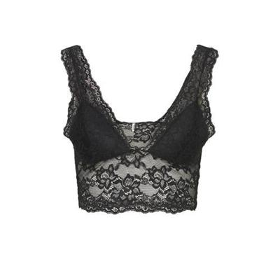 Bralette kant - Lace Bra Top - Zwarte dames kanten bh top -