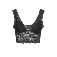 Bralette kant - Lace Bra Top - Zwarte dames kanten bh top - - thumbnail
