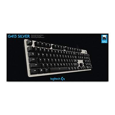 Logitech G G413 Mechanical Gaming Keyboard toetsenbord USB QWERTY Engels Zilver