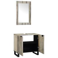 Badkamermeubelset met plank 2 pcs Wit 62 x 33 x 58 cm - thumbnail