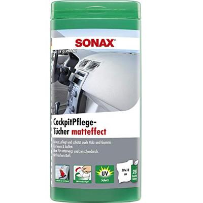 SONAX kunststof onderhoud "cockpitpflegetücher matteffect" plastic wipes silk matt