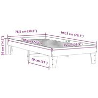 Bedframe zonder matras massief grenenhout 75x190 cm - thumbnail