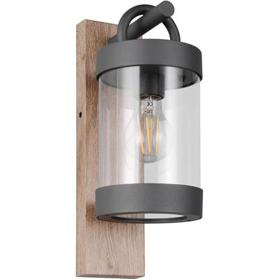 LED Tuinverlichting - Wandlamp Buitenlamp - Trion Bansi - E27 Fitting - met Schemersensor - IP44 - Bruin - Aluminium