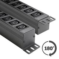 Adam Hall 87471 IEC 19 inch 10-weg stroomverdeler met kabels - thumbnail