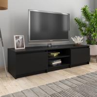 Tv-meubel 140x40x35,5 cm spaanplaat zwart - thumbnail