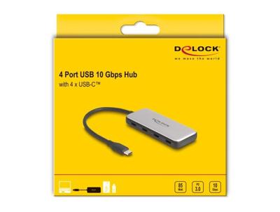 DeLOCK 64261 interface hub USB 3.2 Gen 1 (3.1 Gen 1) Type-C 10000 Mbit/s Zwart, Grijs DeLOCK 64261 interface hub USB 3.2 Gen 1 (3.1 Gen 1) Type-C 10000 Mbit/s Zwart, Grijs