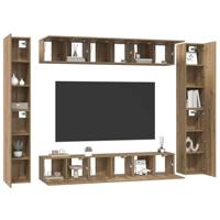 Tv-meubelset 10 pcs artisanaal eikenkleurig 30.5 x 30 x 90 cm - thumbnail