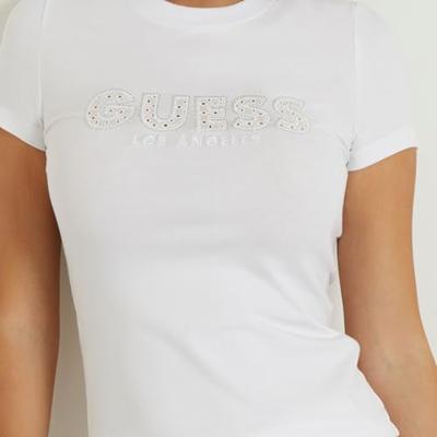 Guess Sangallo T-Shirt Dames Wit - Maat XS - Kleur: Wit | Soccerfanshop