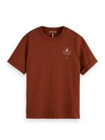 Scotch & Soda T-shirt van biologisch katoen bruin - thumbnail