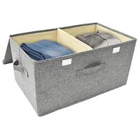 VidaXL Opbergboxen 2 st 50x30x25 cm stof grijs - thumbnail