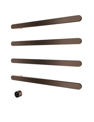 Hotbath &MORE set van 4 rails RASS80 SOFT SQUARE 80 cm met separate schakelaar en inbouw element Tuscan Bronze (RASS80-4TB)