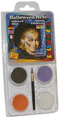 Eulenspiegel schmink - motieven set, halloween heks, diverse kleuren, 1 set