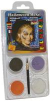 Eulenspiegel schmink - motieven set, halloween heks, diverse kleuren, 1 set - thumbnail