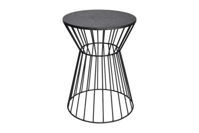 Ronde bijzettafel VARIATION 45cm zwart metalen frame ijzer handgemaakt - 43507