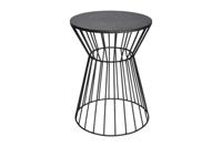 Ronde bijzettafel VARIATION 45cm zwart metalen frame ijzer handgemaakt - 43507 - thumbnail