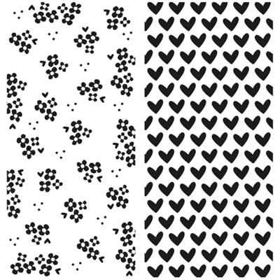 Vaessen Creative • clear stamps achtergrond hartjes & bloemetjes 2st.