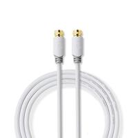 Nedis Satelliet- en Antennekabel | F-Male naar F-Male | 1 m | Wit | 1 stuks - CSBW41000WT10 CSBW41000WT10 - thumbnail