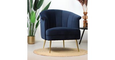 Bronx71 Velvet fauteuil Amy donkerblauw