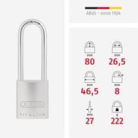 Abus hangslot 86TI/45HB excl. cilinder, hoge beugel - thumbnail