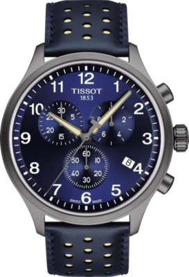 Horlogeband Tissot T1166173604702 / T600044486 Leder Blauw 22mm