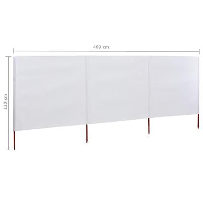 VidaXL Windscherm 3-panelen 400x80 cm stof zandwit