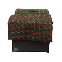 Basil dubbele fietstas grijs met gekleurde bloemen 20l - thumbnail