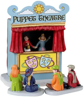 Lemax puppet theatre, set of 3 kerstdorp tafereel Caddington Village 2023