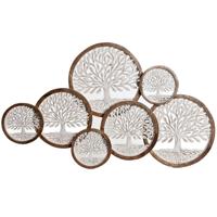 Wanddecoratie Home ESPRIT Wit Bruin Boomstructuur Arabisch 106 x 4 x 63 cm - thumbnail