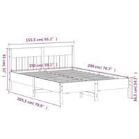 Bedframe zonder matras massief grenenhout 150x200 cm - thumbnail