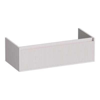 Brauer Hope Wavy - Onderkast - 100 cm - met 1 Softclose Lade Greeploos en 1 Sifon Uitsparing - Mat Zand