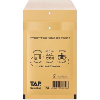 Comebag luchtkussenenveloppen, ft 100 x 165 mm, met stripsluiting, bruin, doos van 200 stuks Comebag luchtkussenenveloppen, ft 100 x 165 mm, met stripsluiting, bruin, doos van 200 stuks