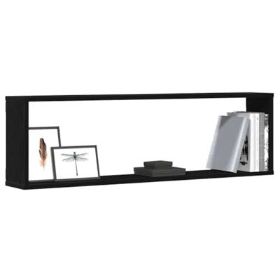 Wandrekken Kubusvormig 2 st 100x15x30 cm spaanplaat zwart - thumbnail
