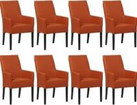 Set van 8 Cognac leren landelijke eetkamerstoelen Just - Toledo Leer Cotto (cognac leer) - thumbnail