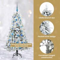 VidaXL Kunstmatige inklapbare kerstboom wit 150 cm pe en pvc - thumbnail