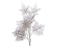 Tak pes skeletblad l47b7h85 cm zilver kerstboomversiering kerst Decoris - Decoris - thumbnail