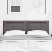 Hoofdbord met LED -striplichten Wandgemonteerd Grijs 160 cm PVC - thumbnail
