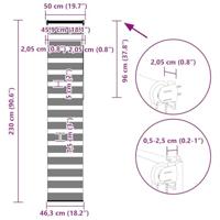 Zebra rolgordijn 50x230 cm stofbreedte 45,9cm donkergrijs - thumbnail