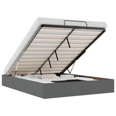 Bedframe zonder matras 140x200 cm stof donkergrijs