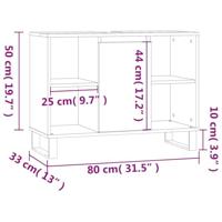 Badkamerkast 80x33x60 cm bewerkt hout bruineikenkleurig - thumbnail
