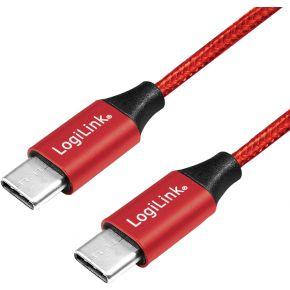 USB 2.0 aansluitkabel, USB (type C) naar USB (type C) rood, 0,3 m