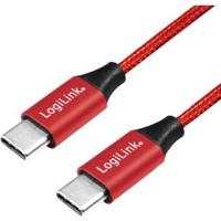 USB 2.0 aansluitkabel, USB (type C) naar USB (type C) rood, 0,3 m - thumbnail