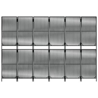Kamerscherm 6 panelen poly rattan zwart Kamerscherm 6 panelen poly rattan zwart