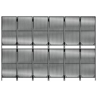 Kamerscherm 6 panelen poly rattan zwart - thumbnail