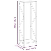 Brandhoutrek 34x25x100 cm koudgewalst staal zwart - thumbnail