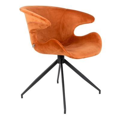 Zuiver Eetkamerstoel 'Mia' Velvet, kleur Oranje