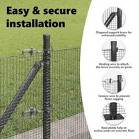 VidaXL Afrasteringspaal grijs 25 x 0,5 m (12 x 12 mm gaas) staal - thumbnail