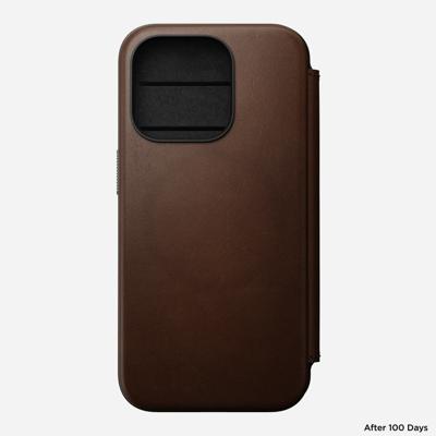 Nomad Modern leather folio iPhone 15 Pro - Rustic Brown Nomad Modern leather folio iPhone 15 Pro - Rustic Brown