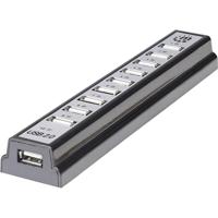 Manhattan Manhattan USB-A 10-Port Desktop Hub, 10x USB-A Ports, 480 Mbps (USB 2.0) 161572 USB-hub 10 poorten USB-A USB 2.0 480 MBit/s Zwart, Zilver - thumbnail