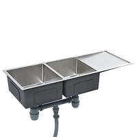 Gootsteen handgemaakt roestvrij staal - thumbnail